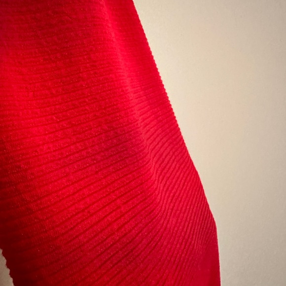 MANGO red ribbed bodycon knee length dress - Picture 4 of 4